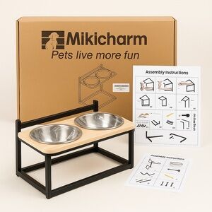 🐾🥣 Mikicharm Elevated Dog Bowls – For Large Dogs 🥣🐾
